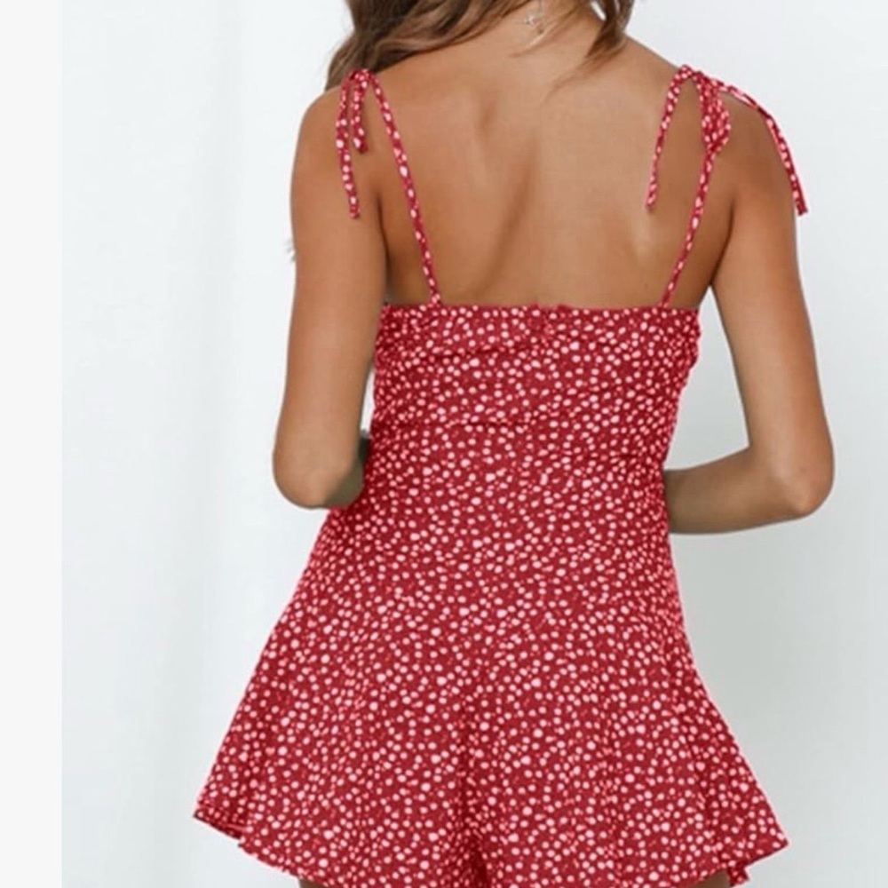 Women's Romper-Dress Jumpsuit Red - Picture 3 of 3